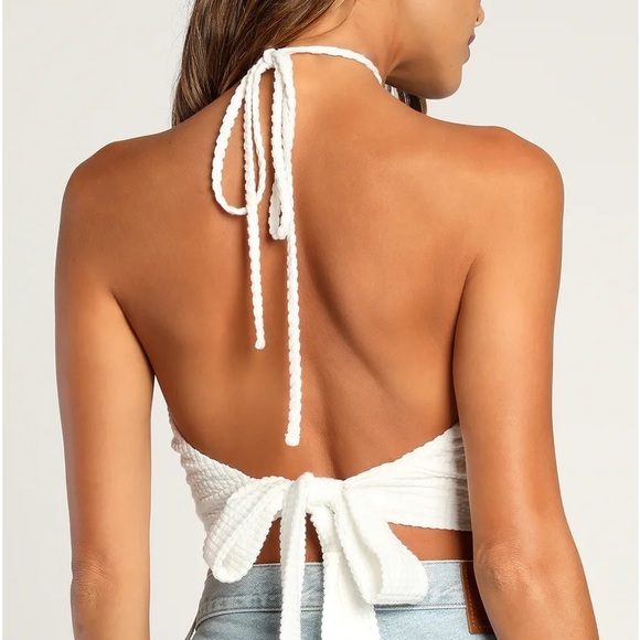 Lulus Ivory open back halter top - Picture 3 of 5